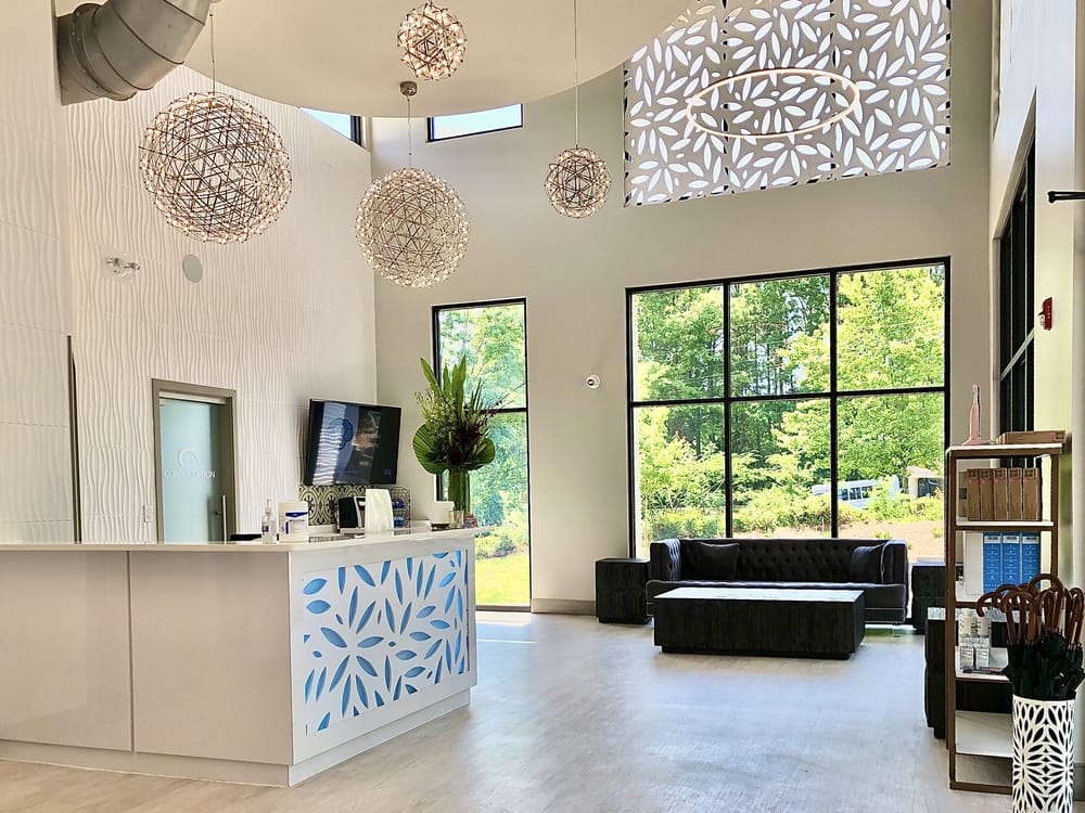 Light-filled reception at Atlanta Dental Spa Johns Creek